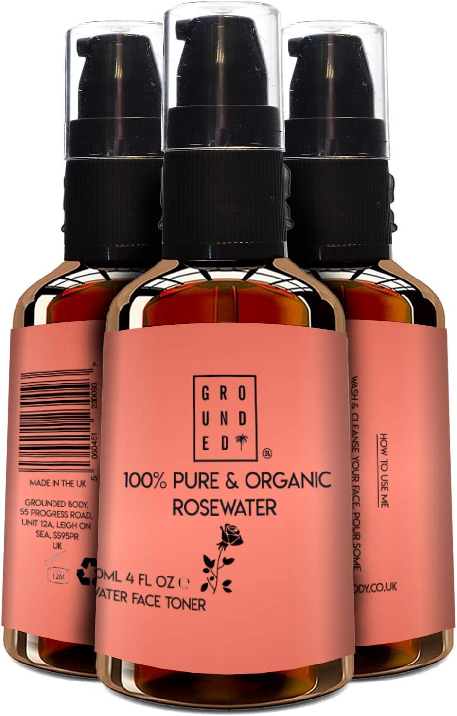 grounded organic rose water toner