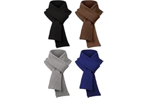 Croloose Kids Winter Warm Scarves Knit Solid Color Children Soft Neck Warmer Wrap Outdoor for Toddlers Boys Girls 5-10 Years