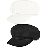 2 Pcs Cotton Newsboy Cap Newsboy Hats Baker Boy Hats Adjustable Cabbie Cap for Women