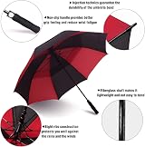 ACEIken Golf Umbrella Windproof 62 Inch Double Canopy Automatic Open Red/Black view 2