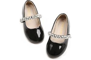 PHIRAMIN Flower Girl Dress Shoes - Girl Ballet Flats Toddler Little Kid Wedding Party