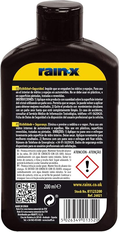 Liquido Antiappannante Vetri Auto, Specchi e Vetri Bagno - 200 ml