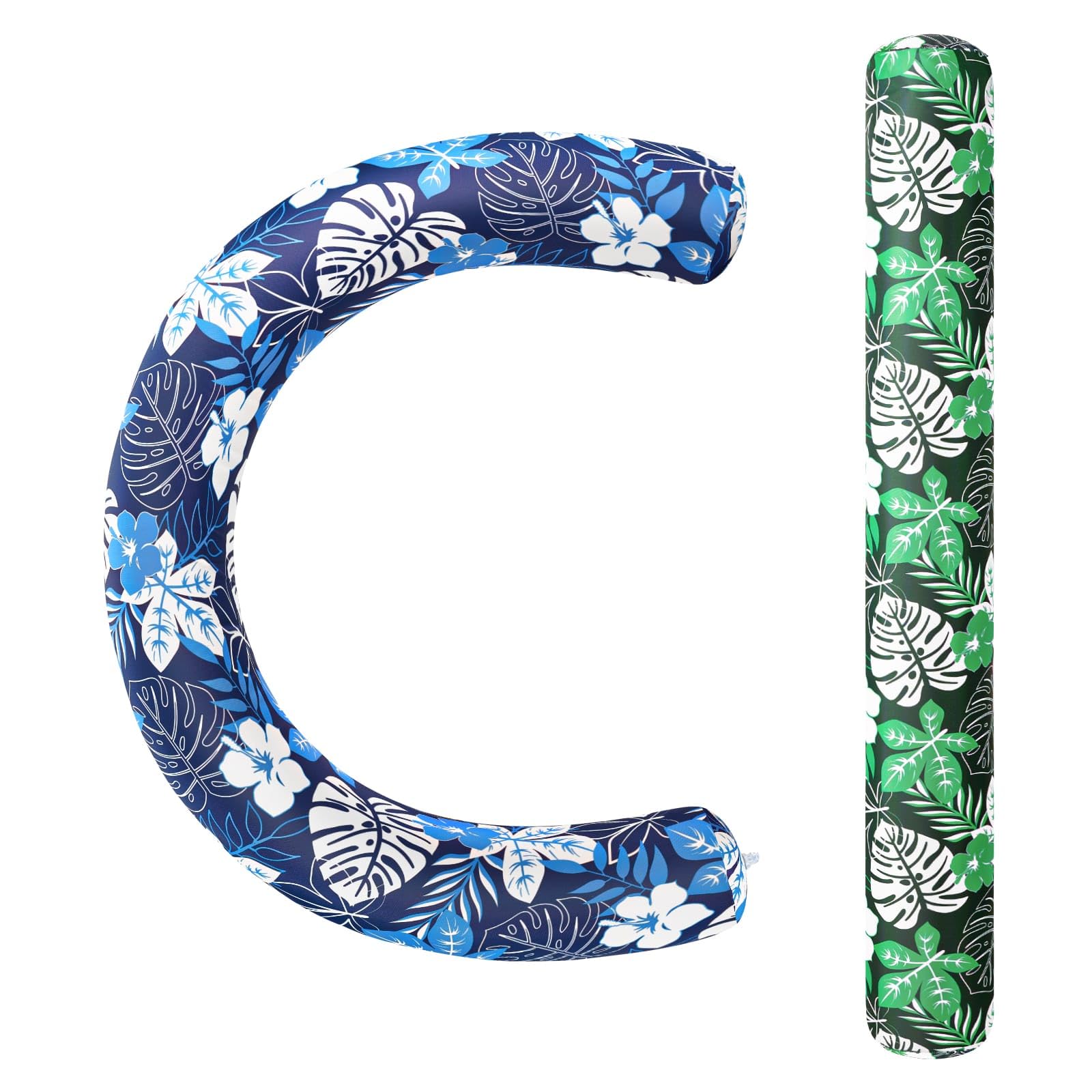 Photo 1 of WERNNSAI Inflatable Pool Noodles 2 Pack Fabric Covered Curved Swimming Pool Float Set for Adults Swimming Accessories for Summer Vacation Sea Beach Lake Water Games Party