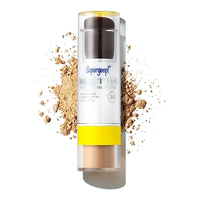 Supergoop! Resetting 100% Mineral Powder, Medium - 0.15 oz - Makeup Setting Powder  Broad Spectrum SPF 35 PA Sunscreen - With Ceramides, Olive Glycerides &amp;amp; Coated Silica Spheres