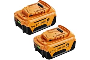 HASTIA Replacement for Dewalt 20V Max Battery 6.0Ah DCB205-2 Compatible with Dewalt 20 Volt Max XR Lithium-ion Battery and Charger DCB204 DCB206 DCB203 DCD/DCF/DCG Series Power Tools 2-Pack