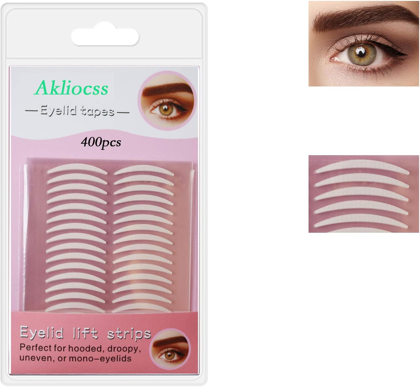 400pcs Invisible Slim Single-Sided Eyelid Tapes Stickers, Medical-use Fiber Eyelid Strips