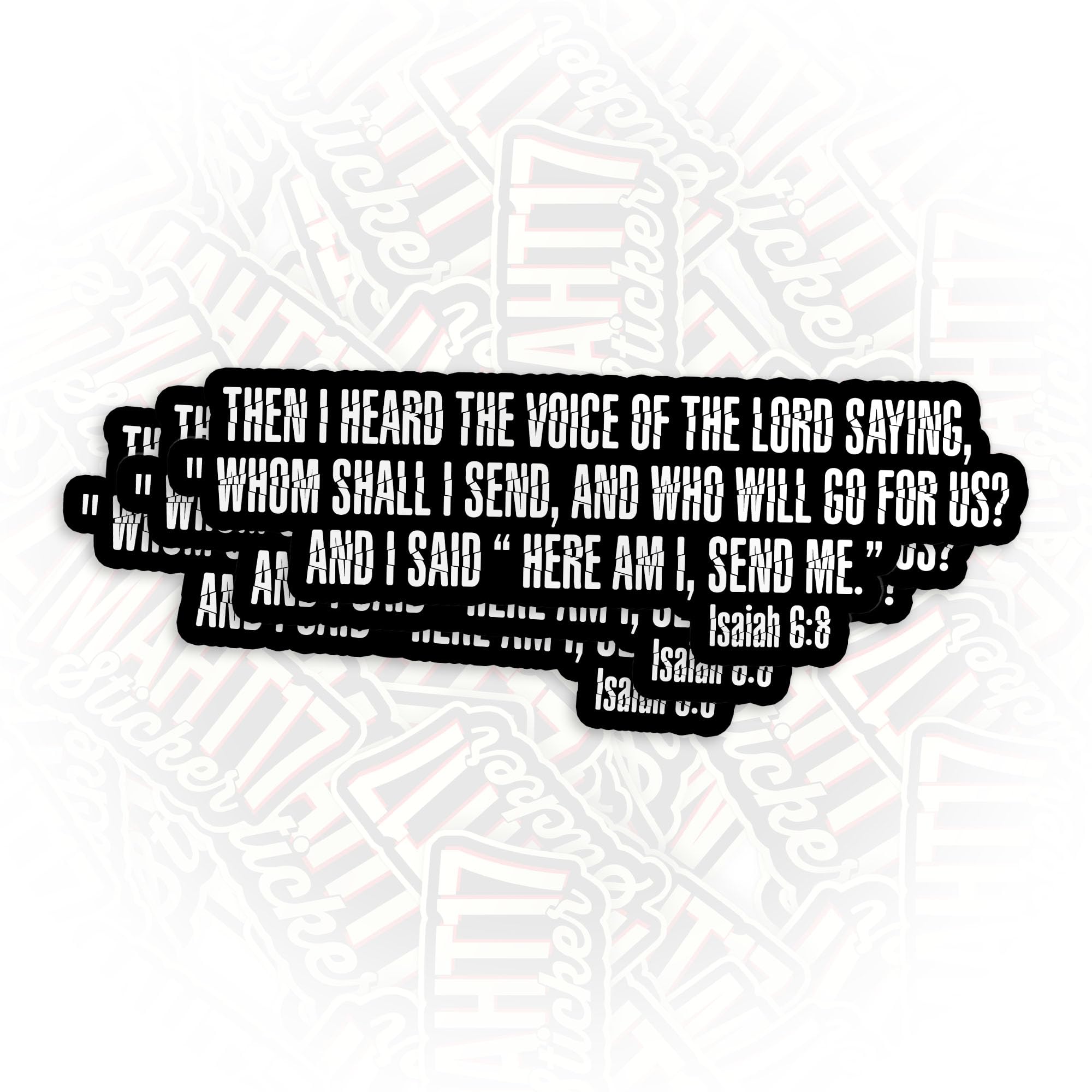 Photo 1 of (3Pcs-2") Isaiah 6:8 The Lord Saying Whom Shall I Send Sticker - Bible Christian Religious Die-Cut Waterproof Vinyl Sticker for Laptop Water Bottle Phone Kindle Decal Gifts for Her Him 2 Inches
