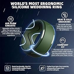 Egnaro Men's Silicone Rings 10mm Wide 2.5mm