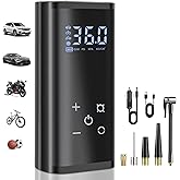 YUGUANG Tire Inflator Portable Air Compressor, Cordless Faster 150 PSI Air Pump for Car Tires Touch Screen Auto Shut-Off Electric Tire Pump for Car Bike Motorcycle Balls