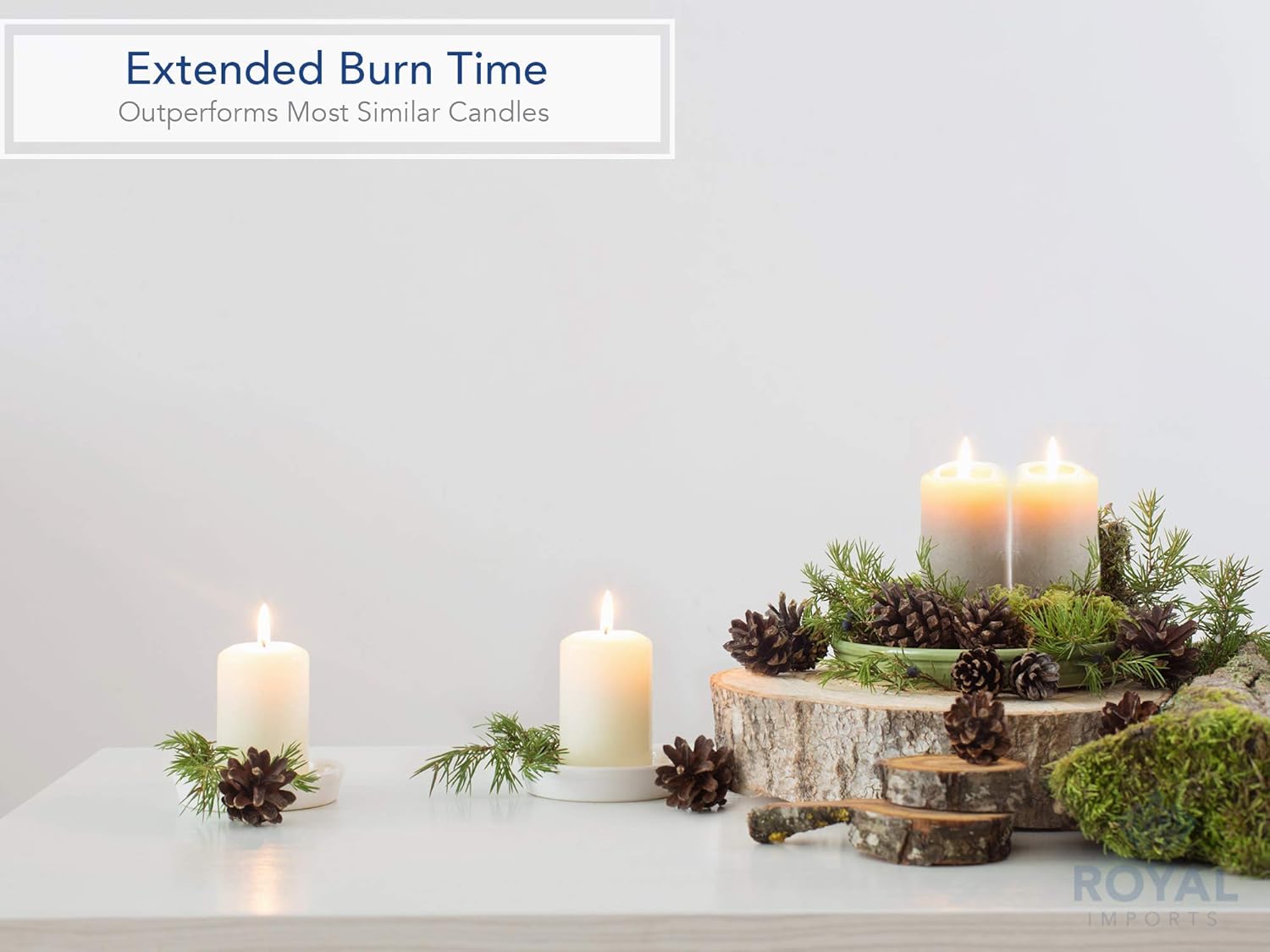 Royal Imports Pillar Candles White Unscented Premium Wax, 60 Hours Burning for Wedding, Spa, Party, Birthday, Holiday, Bath, Home Decor - 3"x6" Inch - Set of 12: Home Improvement