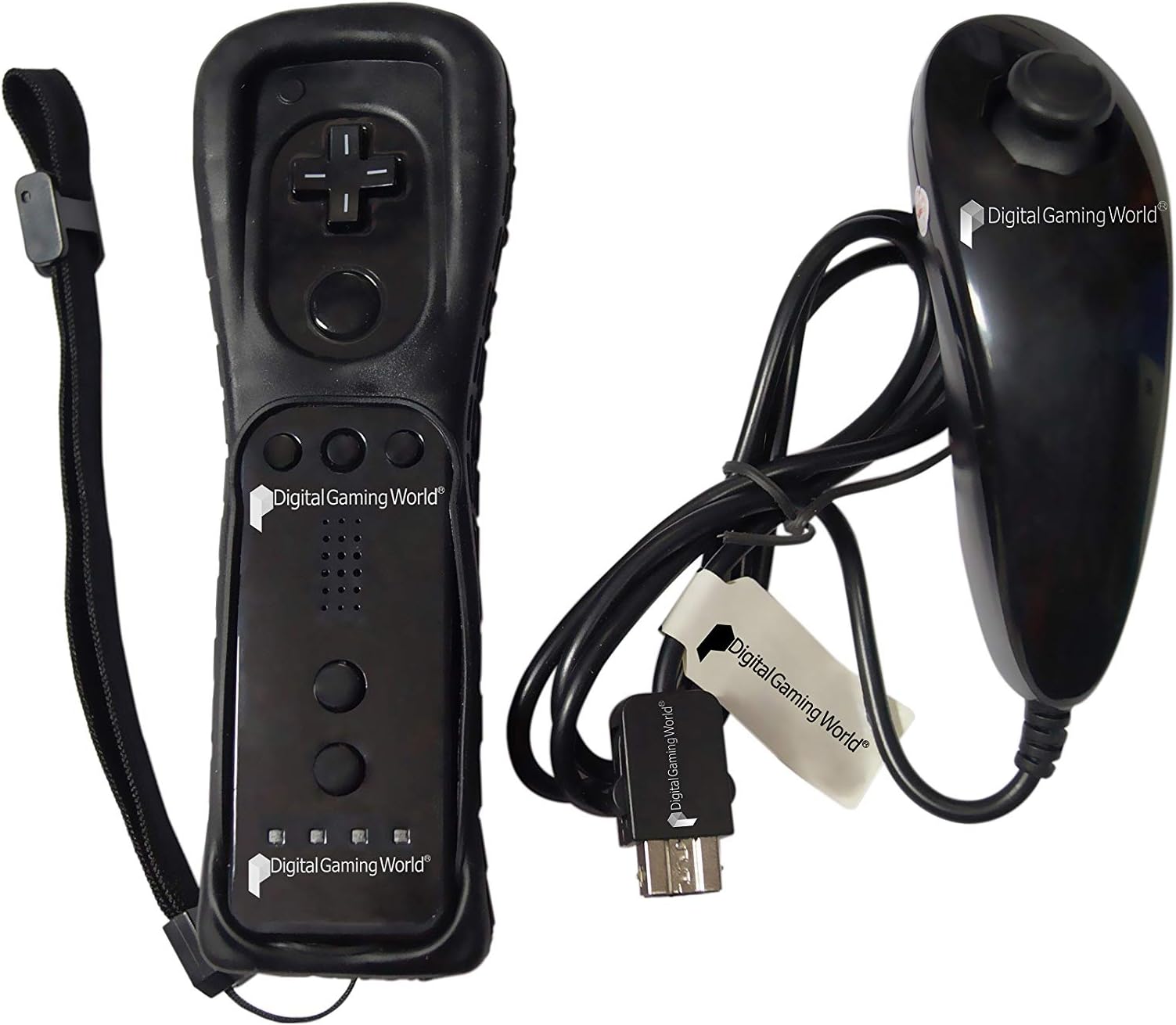 Digital Gaming World® Wii Remote With Nunchuk (Black Color) for Wii Console.