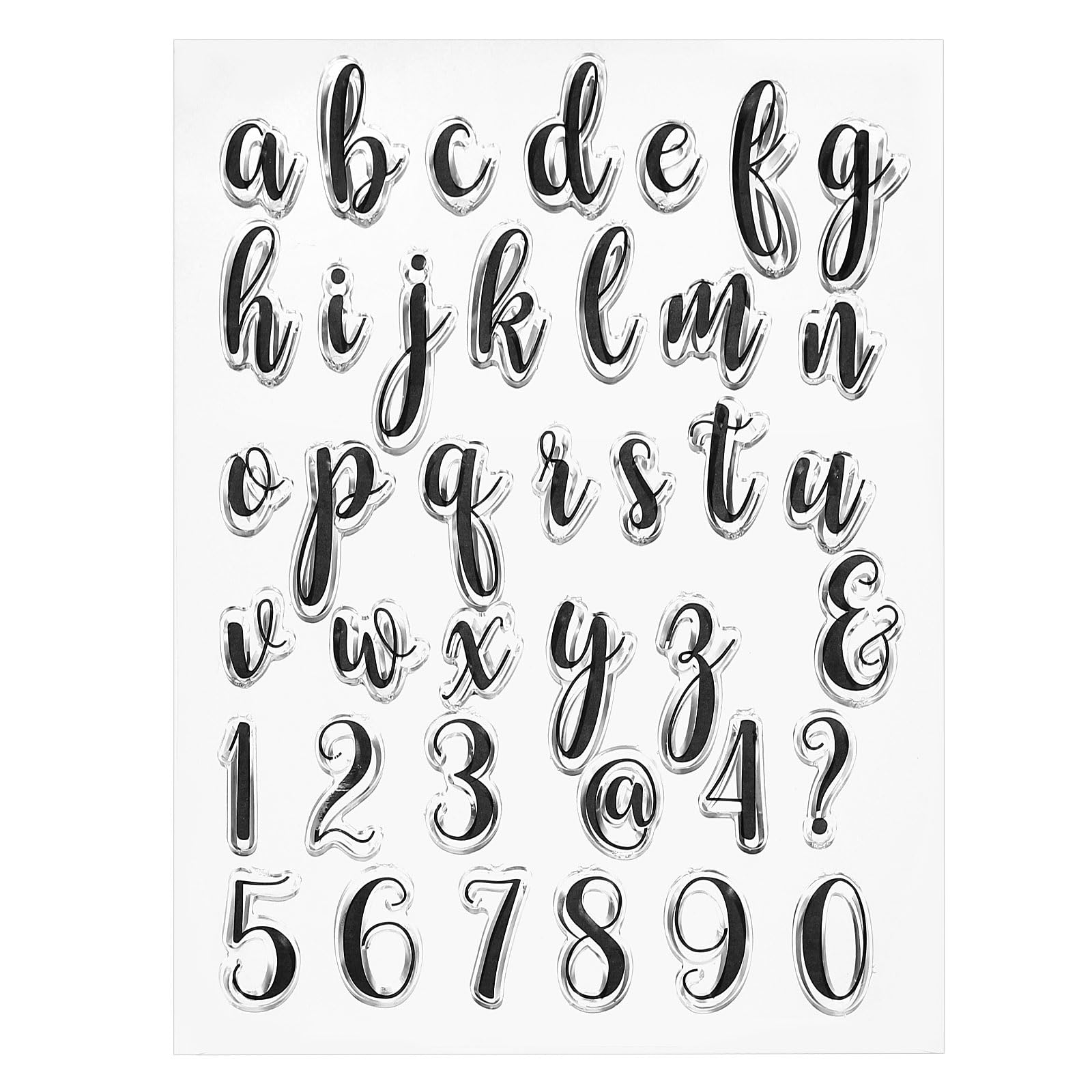 PATIKIL Transparent Silicone Stamps, 1 Pcs T1768 Letter and Number Clear Stamps for Card Making Decoration DIY Scrapbooking Embossing Album Decor Craft, Clear