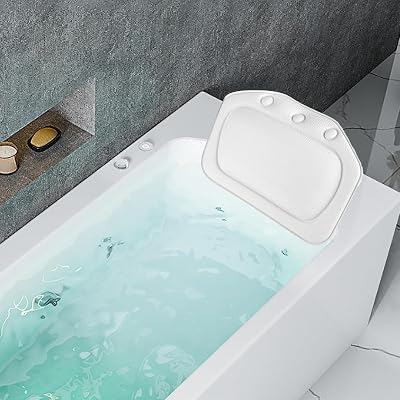 Dioche Bathtub Pillow Soft Foam Padded Neck Head Back Support PVC Tub Headrest