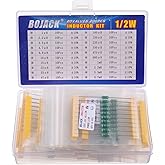 BoJack 20 Values 200 Pcs Inductor 1 uH to 4.7 mH 0.5 W Color Ring Inductor 1/2 Watt Assortment Kit