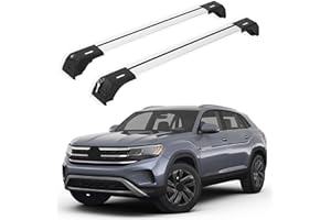 ERKUL Roof Rack Cross Bars for VW Volkswagen Atlas Cross Sport 2020-2025 | Aluminum Crossbars with Anti Theft Lock for Rooftop | Compatible with Flush Rails - Silver