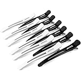 AIMIKE Hair Clips for Styling Sectioning, Barber &amp; Women Hair Cutting Clips | Duckbill Clips for Women, Men &amp; Hairdresser, 4.3" Long Salon Clips for Roller &amp; Dyeing, w/ No-Crease Silicone Band