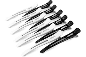 AIMIKE 12 Pack Hair Clips for Styling and Sectioning - Non-Slip With Silicone Band, No-Trace for Thick and Thin Hair - Profes