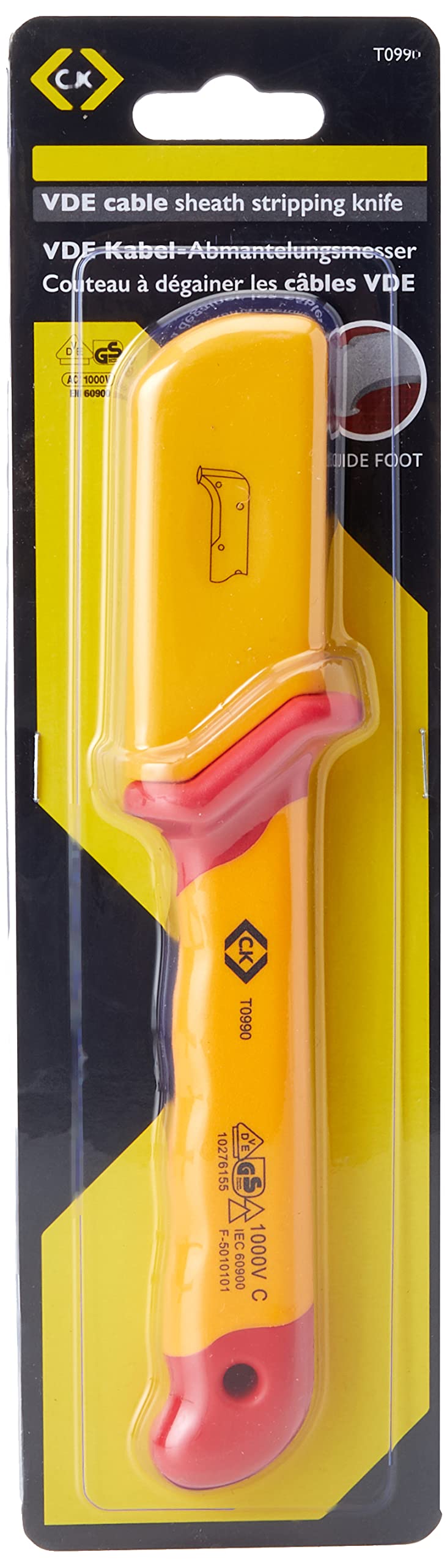 C.K T0990 VDE Cable Sheath Stripping Knife, Yellow/Red