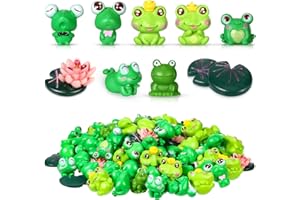 FairySandy 100 Pcs Mini Frogs Tiny Resin Animals Frog Cake Topper Cute Tortoise Figurines Miniature Garden Decorations Car Ornaments Model Fairy DIY Craft Moss Landscape Party (Classic)