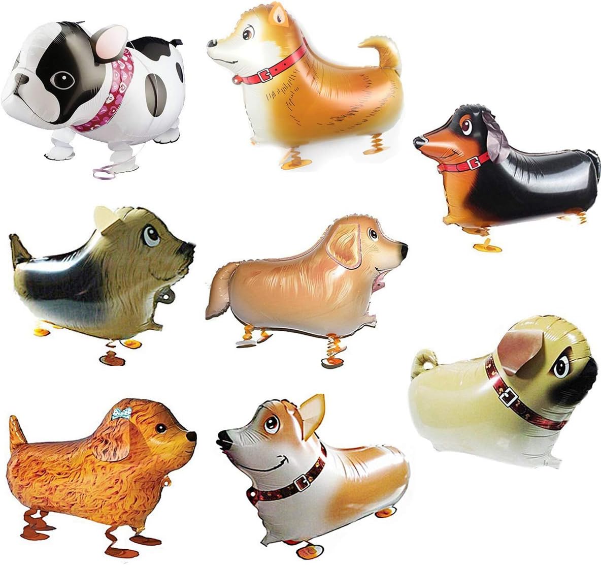 Hraindrop 8 Pieces Walking Animal Balloons - Cute Pet Dog Balloons For Animal Theme Birthday Party Decorations,Balloon Toys Air Walkers For Kids Gift Birthday Party Decor