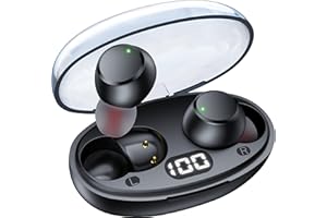 ZINGBIRD Wireless Bluetooth Earbuds Ear Buds Workout Headphones 5.3 Invisible Mini Earbud with Mic & LED Display Charging Case IPX7 Waterproof Sports Stereo Sound Earphones for Phone Gym Exercise Running Black