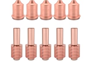KEMAO Plasma Cutting Nozzle Tips Fit for Powermax45 Plasma Cutting Torch Consumables (5Pcs 220671 Nozzle+5Pcs 220669 Electrod
