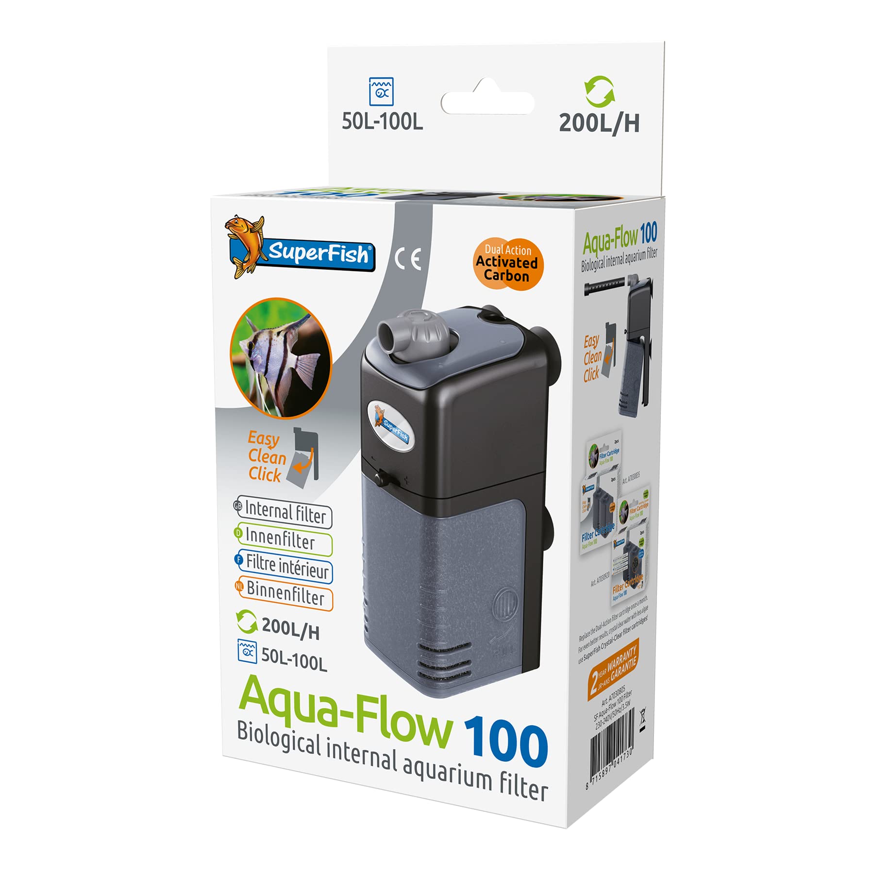Superfish Aqua Flow 100 Internal Filter 200L/H,black