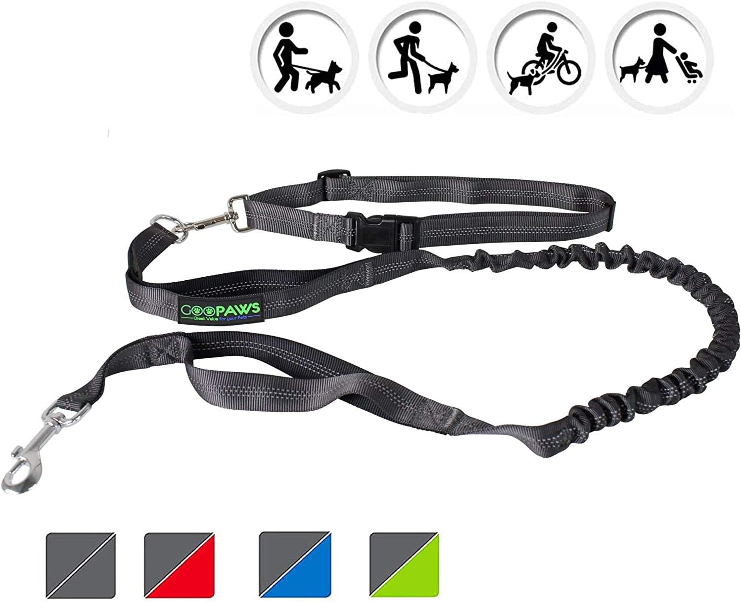 JESPET Hands Free Dog Leash for Running, Walking, Hiking