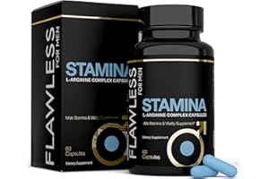 FLAWLESS FOR MEN Stamina | Extra Firm Hard On Pills | Fast Acting L-Arginine, L -Citrulline & Nitric Oxide Supplement for Men | Promotes Male Vitality, Blood Flow and Endurance | 60 Capsules