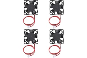 MECCANIXITY 4Pcs DC 12V 3010 3D Printer Cooling Fan, Mini Brushless Fan with A1-Type 2.54mm Positive Terminals Hydraulic Bear