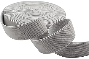 Dortrue 1 Inch 10 Yard Grey Sewing Elastic Band Heavy Stretch High Elasticity Elastic Spool for Sewing Pants Waistband, Straps, Craft DIY Projects