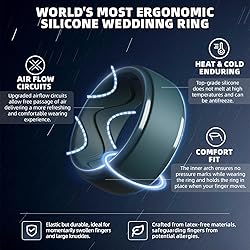 Egnaro Men's Silicone Rings 10mm Wide 2.5mm