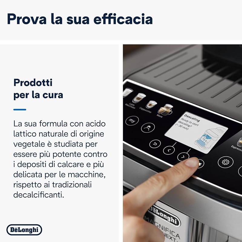 EcoDecalk Decalcificante DLSC500, 5 Dosi di Decalcificazione, Accessorio Manutenzione Macchina da Caffè, Ingredienti di Origine Vegetale, Bottiglia Con 5 Dosi, 500ml