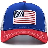 Wodeal Boys Trucker Hat, Kids American Flag Snapback Mesh Baseball Caps for Children Ages 10-15