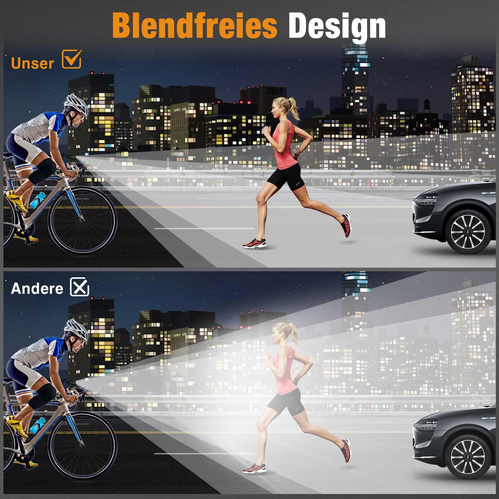 toptrek Fahrradlicht Set 100LUX, Fahrradbeleuchtung Set USB Aufladbar, Fahrradlampe StVZO Zugelassen, Fahrrad Lichter Led Set IPX5 Wasserdicht Vorne Frontlicht & Rücklicht Set… (100 LUX) 6