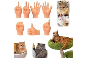 NOCITTA 7-Pack Mini Hands for Cats, Tiny Hands for Cats,Crossed Cat Mini Hands,Small Elastic Hands for Cats,Mini Human Hands for Cats,Tiny Folded Hands for Cat Paws, Mini Crossed Cat Hands for Cats
