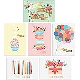 Sweetzer & Orange Gold Foil Bulk Birthday Cards Assortment – 24pc Bulk Happy Birthday Card with Envelopes Box Set – Assorted 