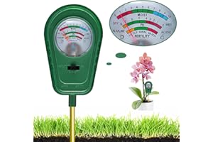 TRYOPEN 3-in-1 Soil Test Kit, Soil Moisture Meter/Soil ph Meter/Fertility Soil Tester, Soil Hygrometer for Garden, Farm, Plant, Outdoor, Indoor, Lawn Care Moisture Meter for Hous Plants (No Battery Needed)
