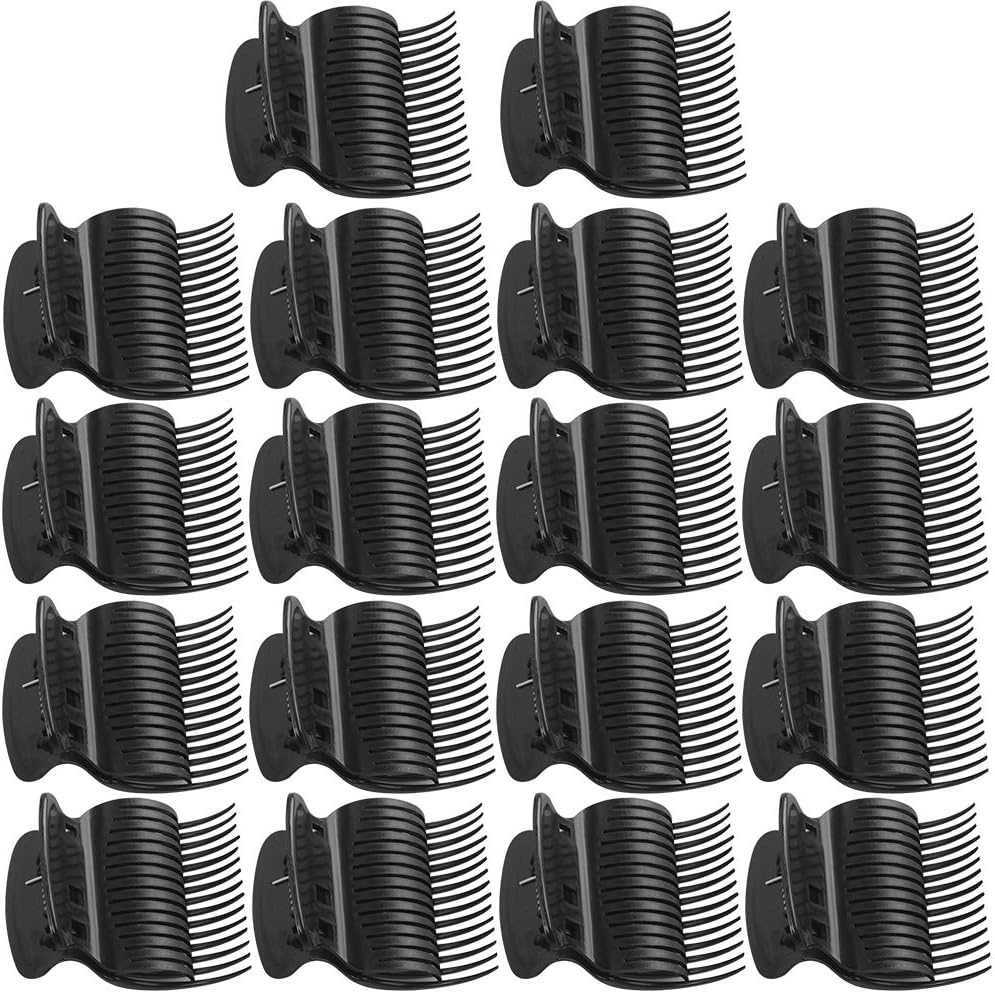 18 Pieces Hot Roller Clips Plastic Hair Curler Claw Clips Replacement Roller Clips for Small