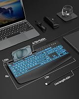 SABLUTE Wired Large Print Keyboard with Backlight, Wrist Rest, Phone Holder view 8