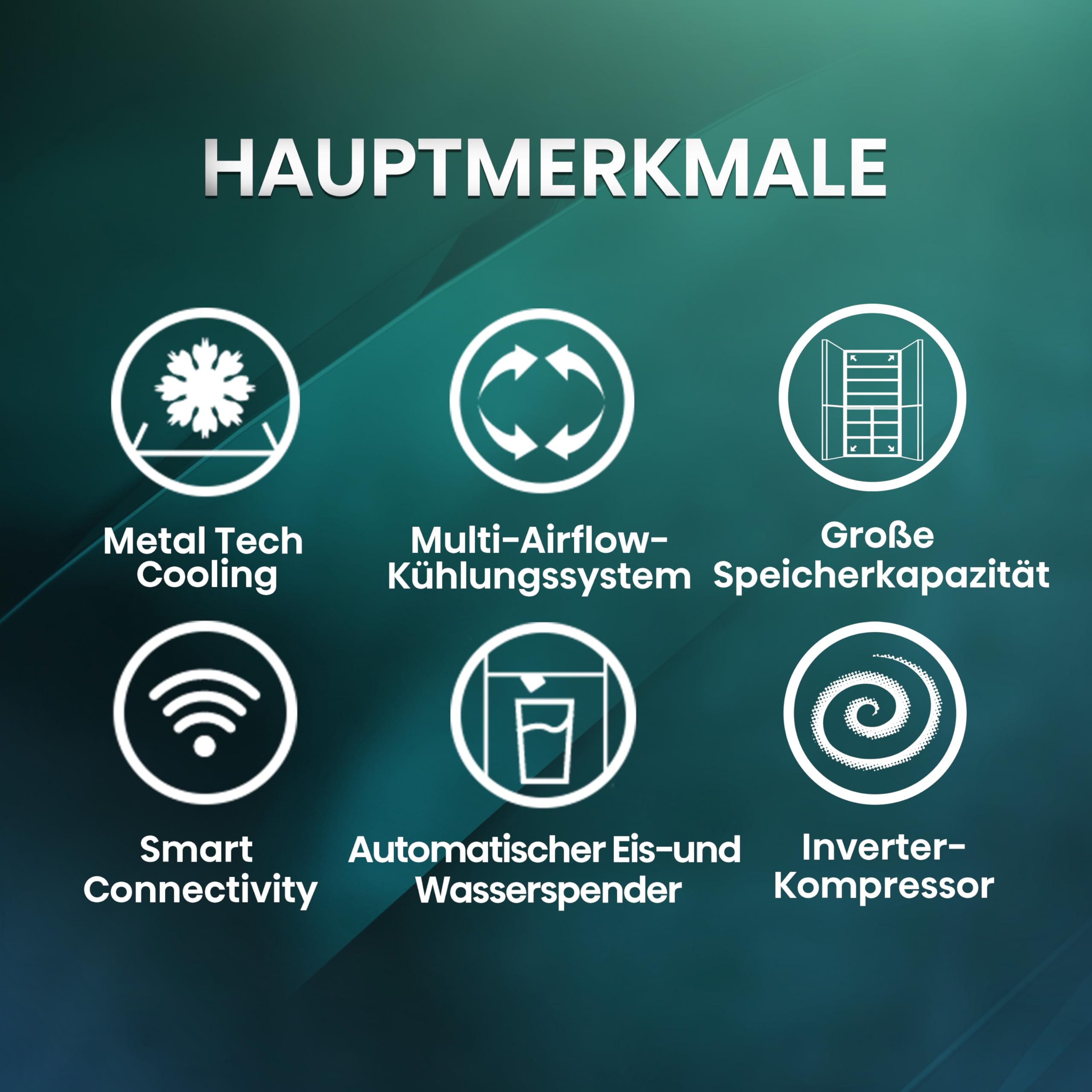 Hisense RS818N4TFC Side by Side – Kühl-Gefrierkombination, EEK C, Eis-Wasserspender, LED Display, Total No Frost, Multi Air Flow, Fast Freeze, schwarz 3