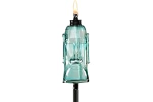 TIKI Brand Blue King Oahu Torch, Decorative Outdoor Torch for Lawn, Patio and Backyard 65", Blue, 1117096