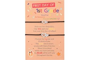 DHQH First Day of Kindergarten Bracelet Mommy and Me Back To School Matching Mother Daughter Bracelet First Day of Prek 1st Grade Gift