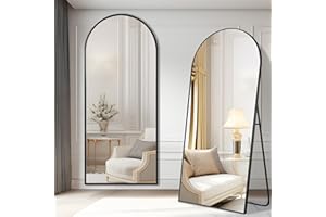 DESBING Arched Full Length Mirror, 71”x26” Floor Length Mirror with Black, Bedroom Full Body Mirror, Free Standing or Wall Mo