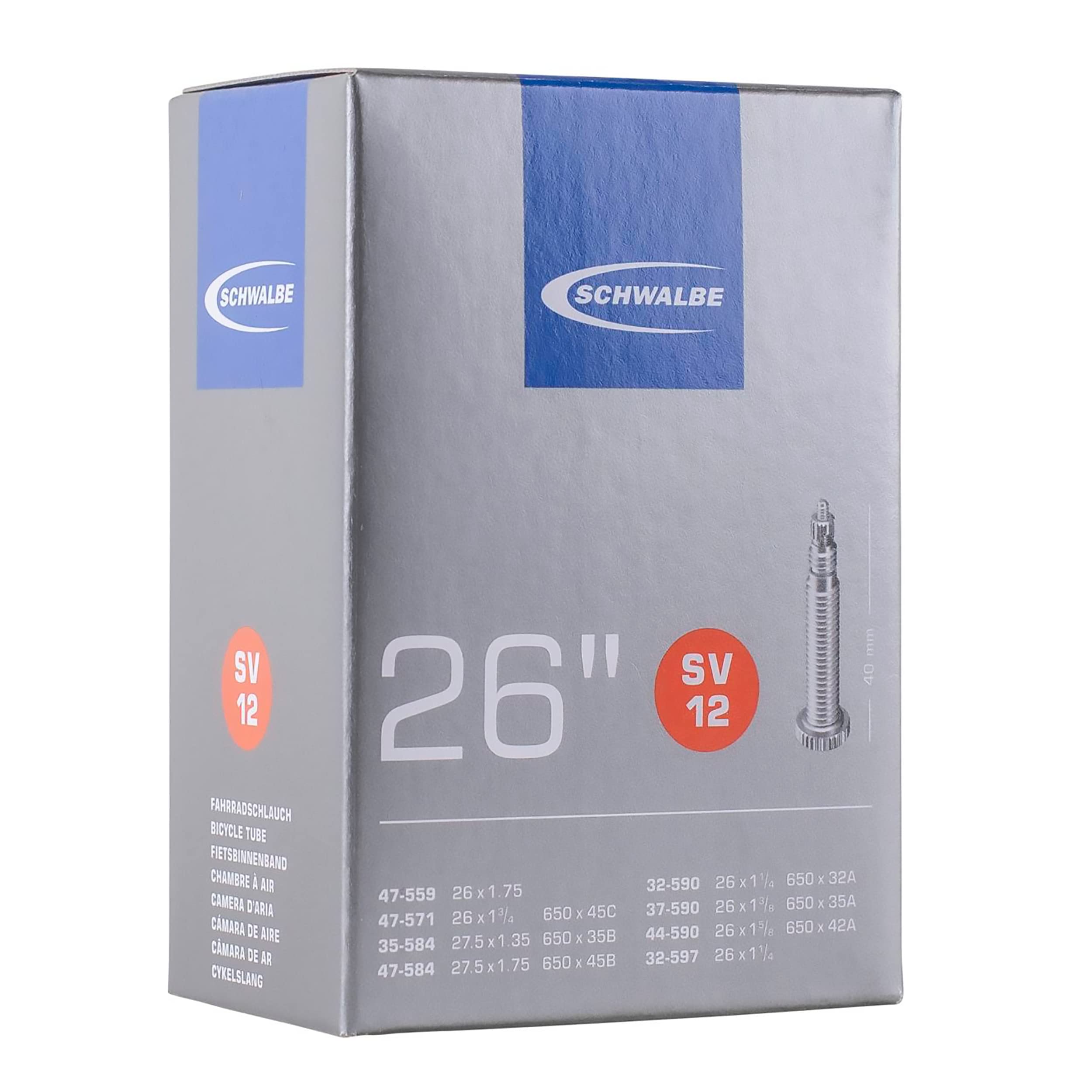 Schwalbe SV12 Tube Presta (650 x 32-45C) - 26 x 1 1/4-1.75 Inches — image 1