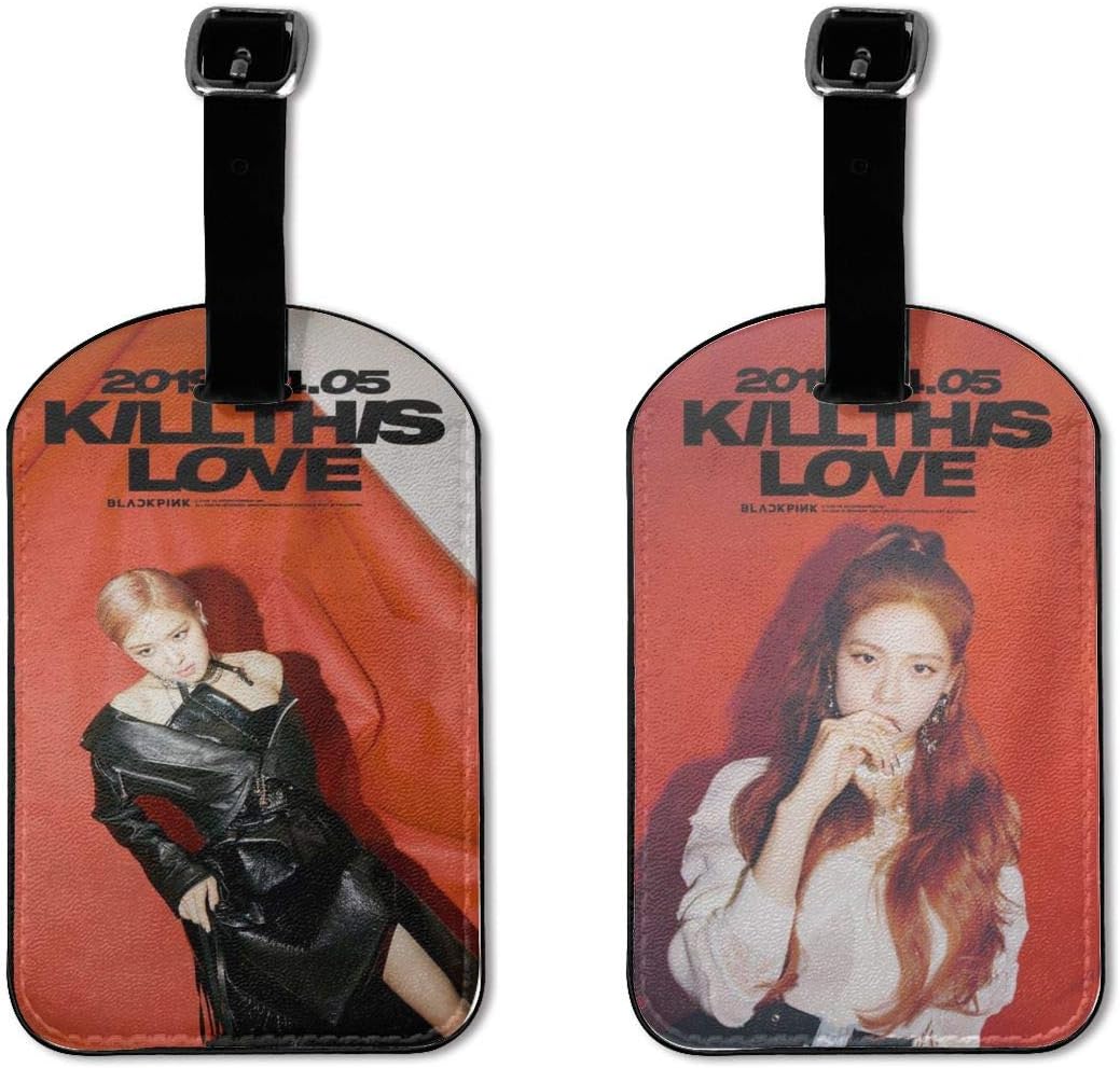 RosÃ Kill This Love Blackpink 2 Pcs Set Luggage Tags With Privacy Cover Customized Suitcase Labels Business Card Holder Baggage Tag
