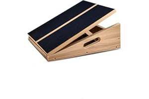 PROMIDAS Portable Wooden Slant Board for Calf Stretching - Non-Slip Calf Stretcher Slant board with 5 Position - Adjustable Slant Board for Squats Knees & Ankle Stretcher - Incline board for calf stretching