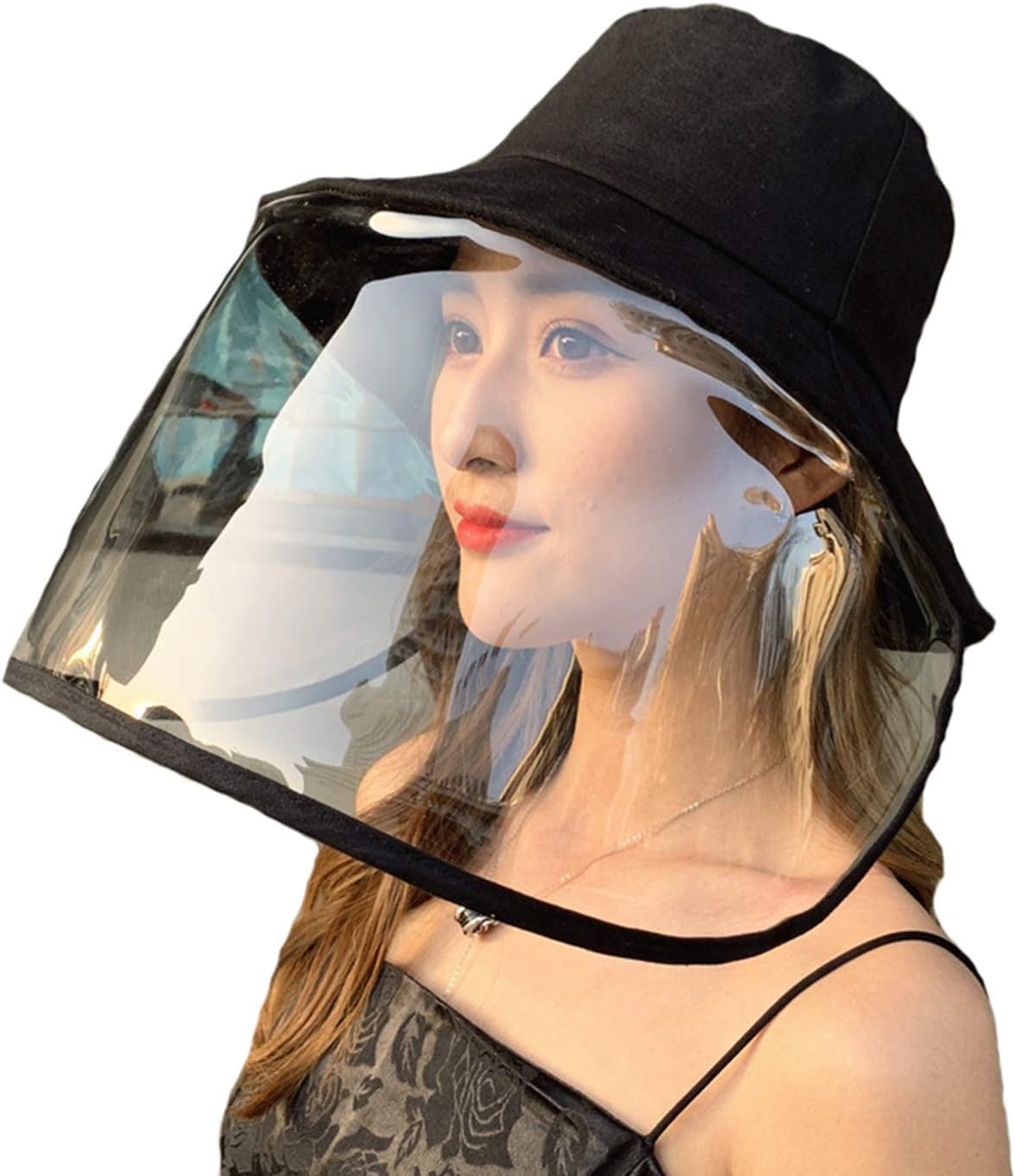 Zaocz New PPE Full Face Safety Face Shields Protective Cap for Men and Women Anti Saliva Isolation Full Shield Hat (A-Black)