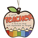 2026 Teacher Appreciation Gifts - Goodbye Teacher Thank You Gift, Wooden Teachers Ornament for Christmas Tree Decorations, for Teachers Daycare Kindergarten Preschool Special Education