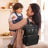 Vicloon Baby Changing Bag Backpack Multi-Function Nappy Diaper Bag Black view 6